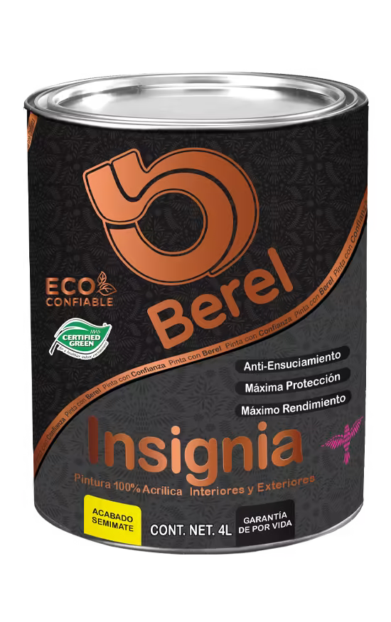 Insignia -  Pintura Berel 100% Acrilica  - Interiores & Exteriores