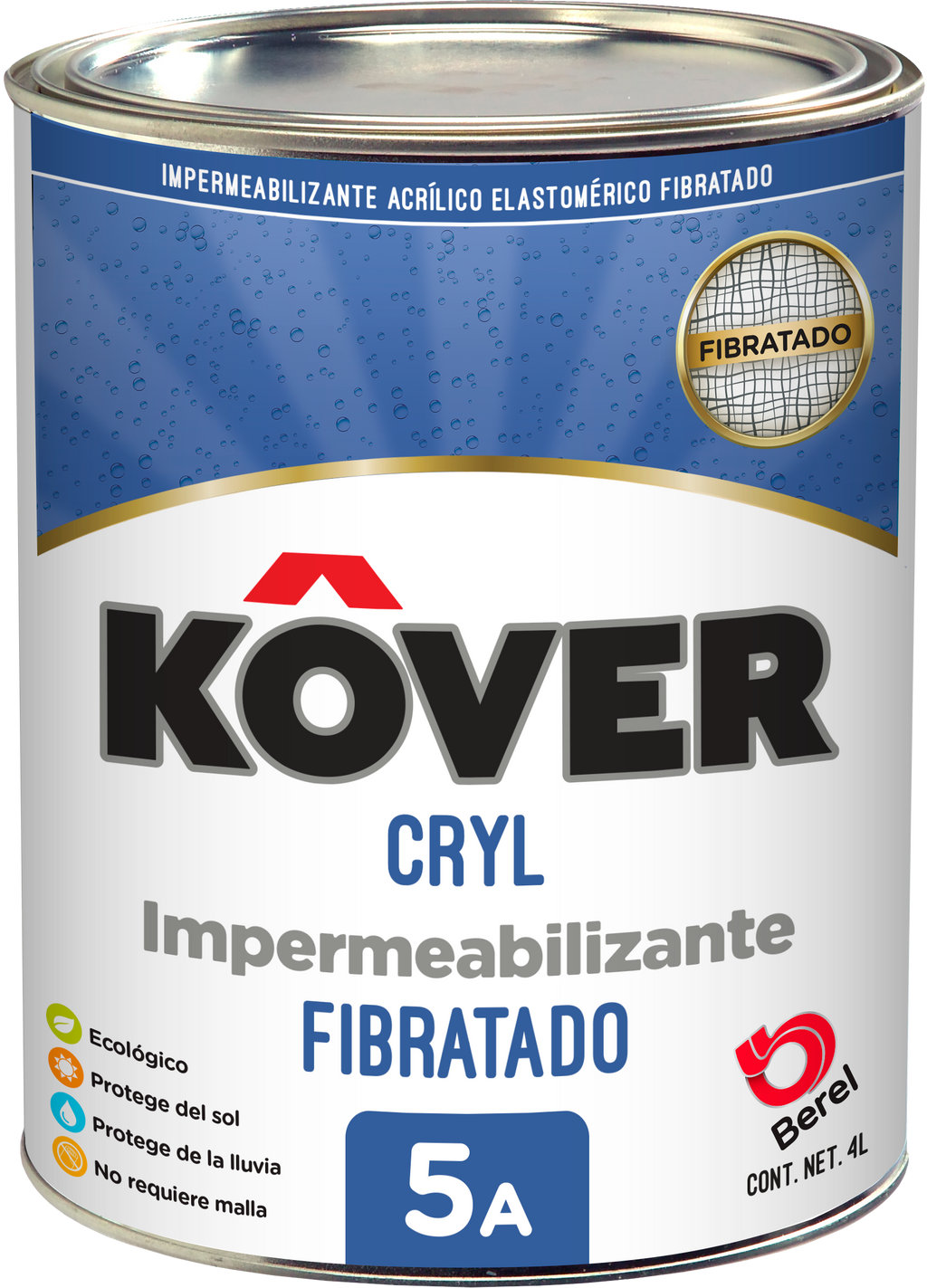 KOVER Cryl 5  - Impermeabilizante Kover - Acrílico - Fibratado