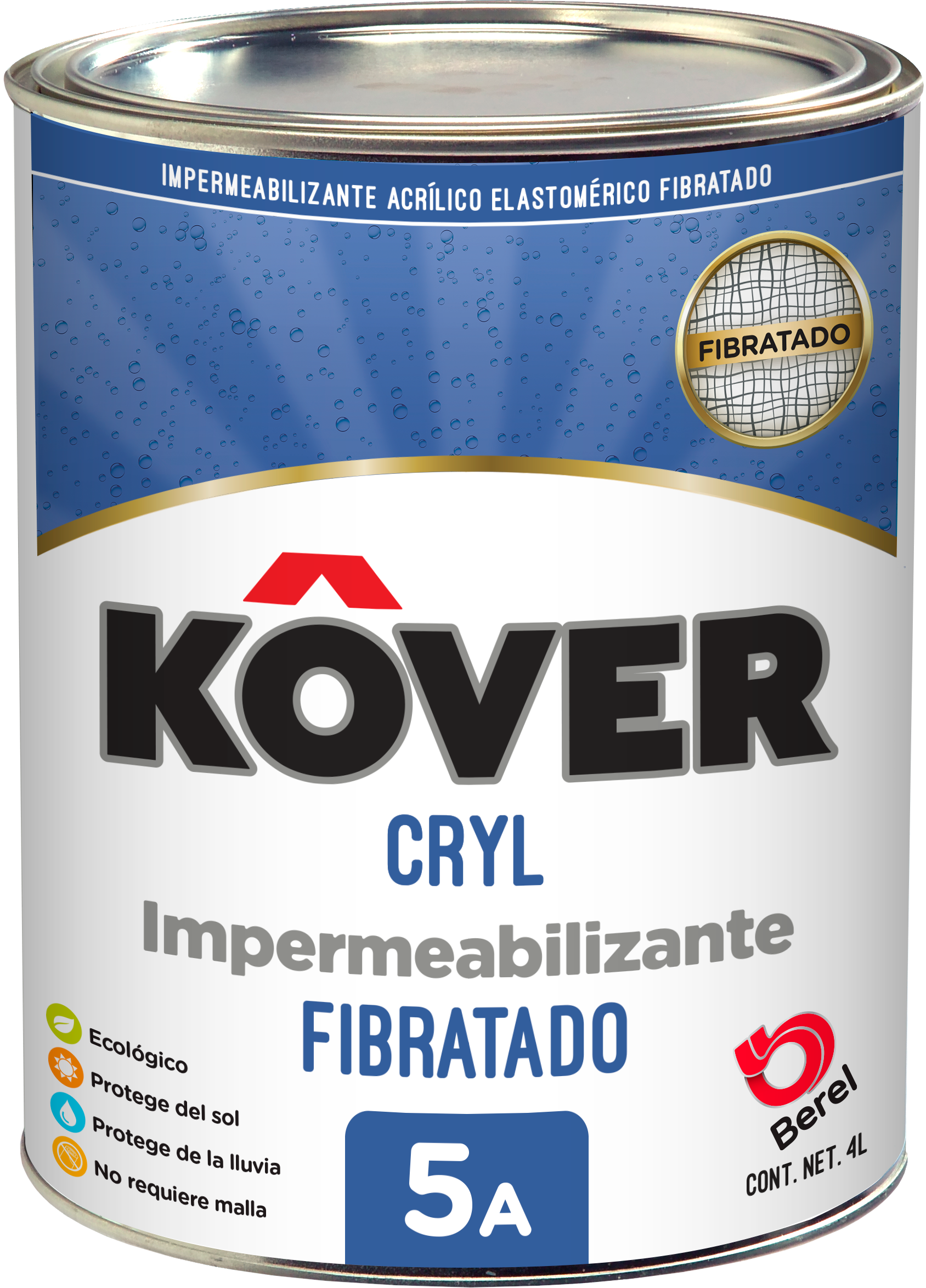KOVER Cryl 5  - Impermeabilizante Kover - Acrílico - Fibratado
