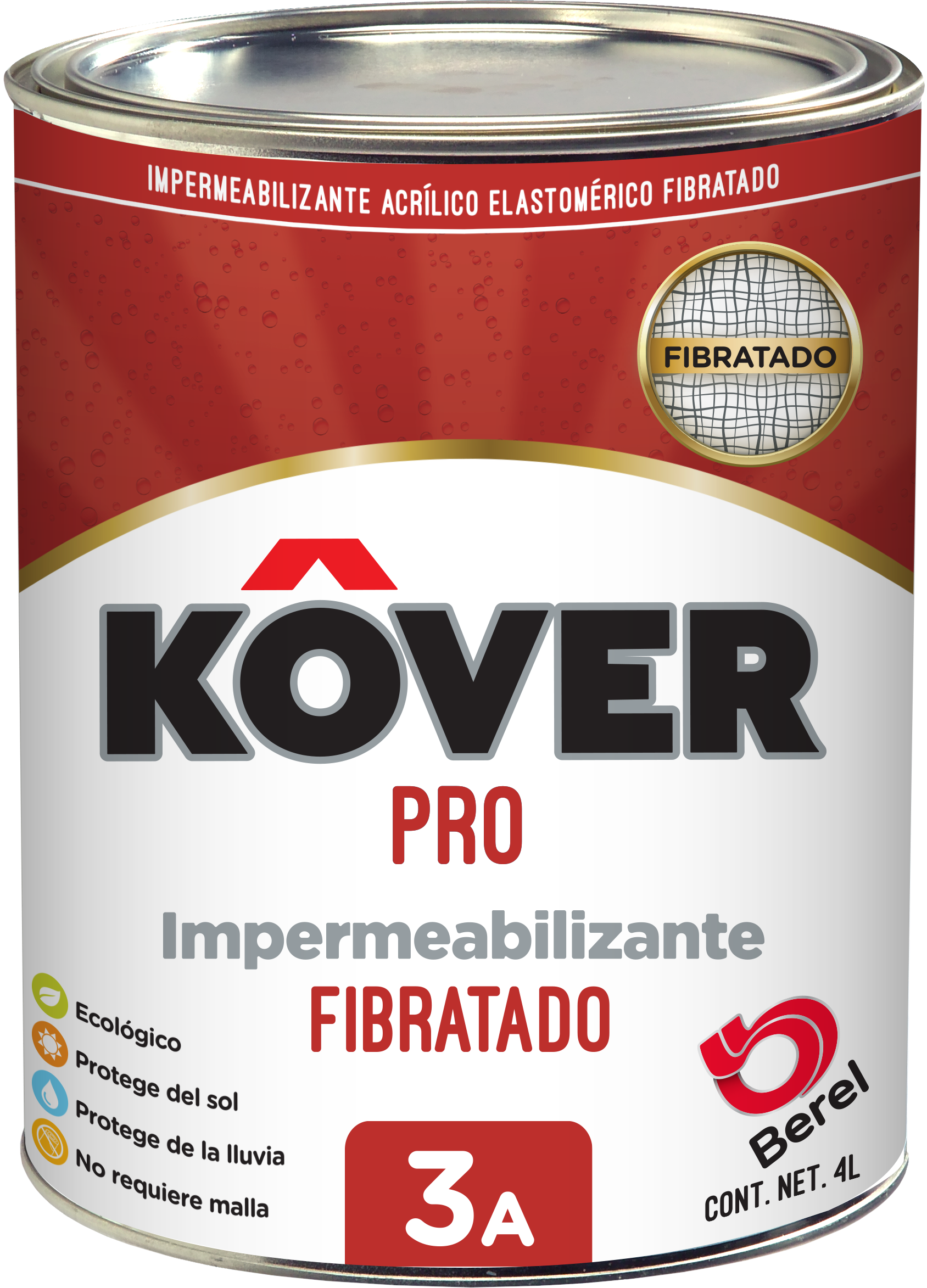 Kover Pro 3  - Impermeabilizante Kover - Acrílico - Fibratado