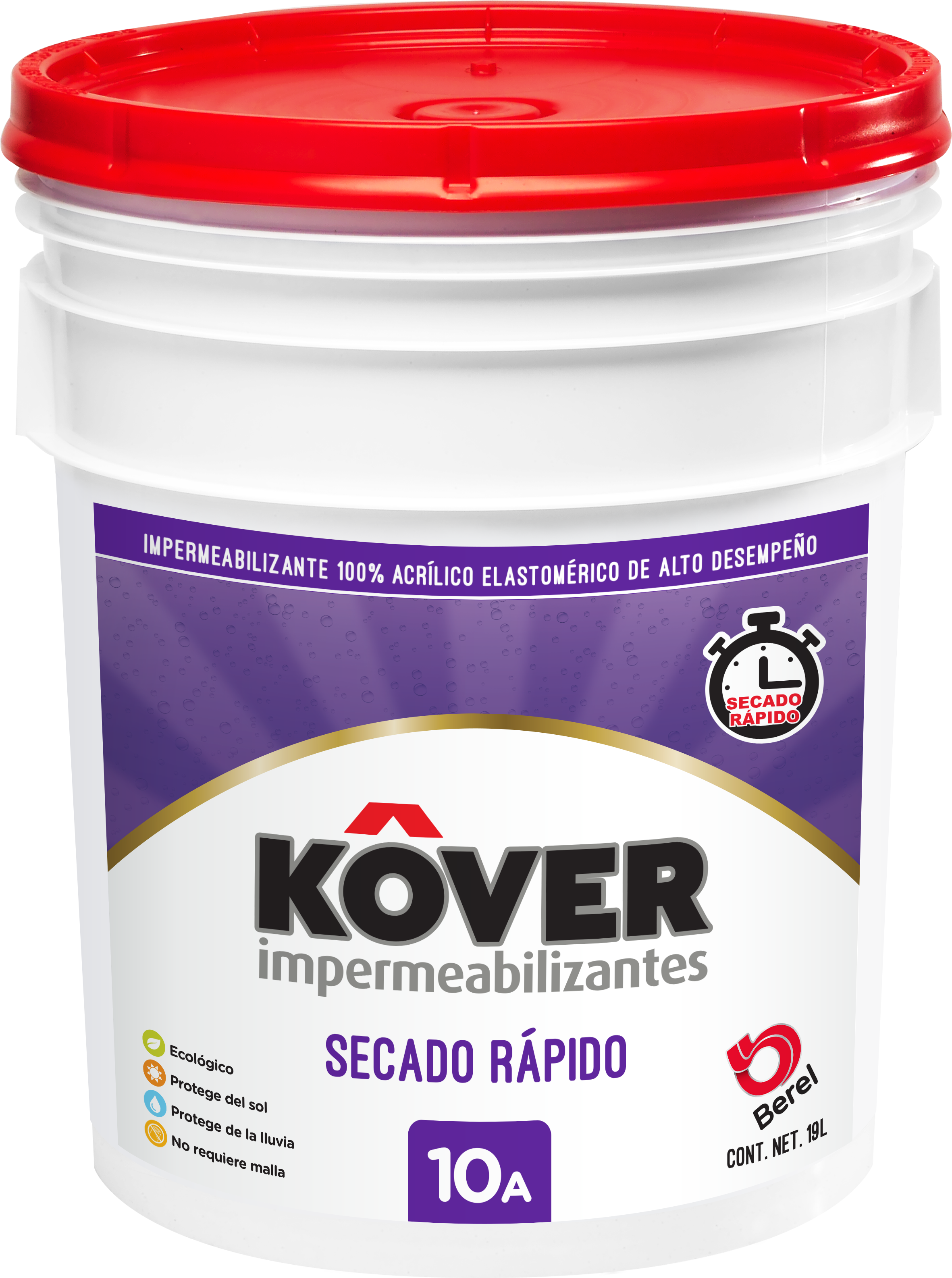 Kover 10 - Secado Rápido  - Impermeabilizante Kover - Acrílico - Fibratado