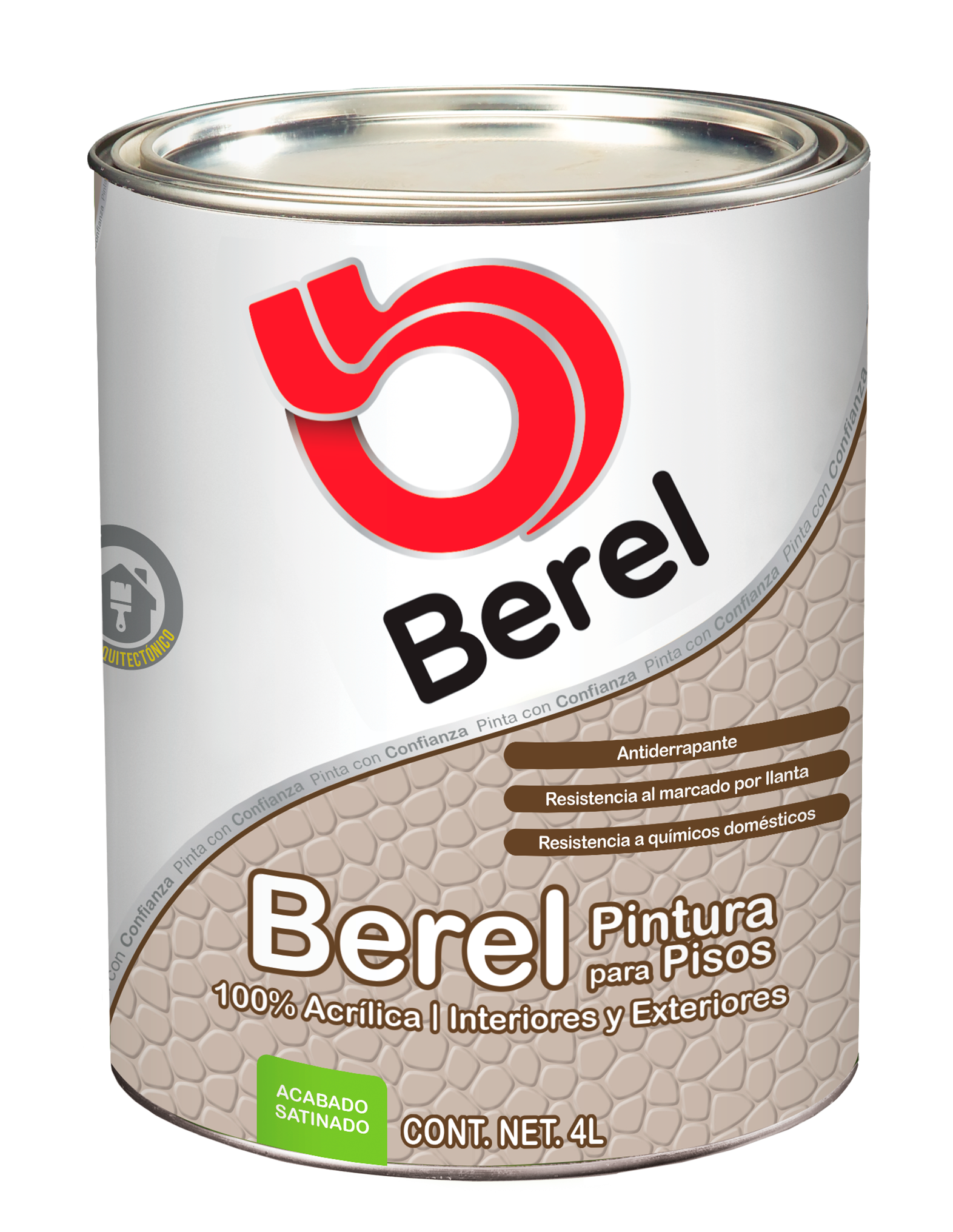 Pintura para Pisos -  Pintura Berel 100% Acrilica  - Interiores & Exteriores