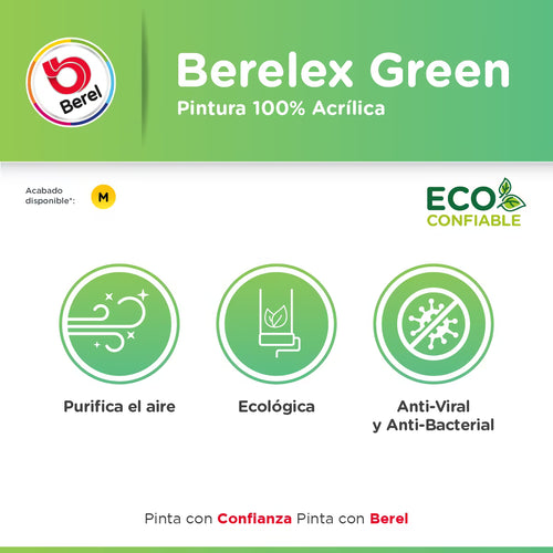 Berelex Green - Pintura Berel 100% Acrilica  - Interiores & Exteriores