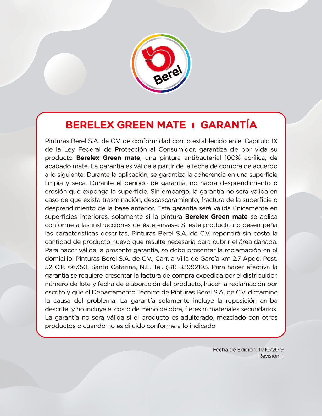 Berelex Green - Pintura Berel 100% Acrilica  - Interiores & Exteriores