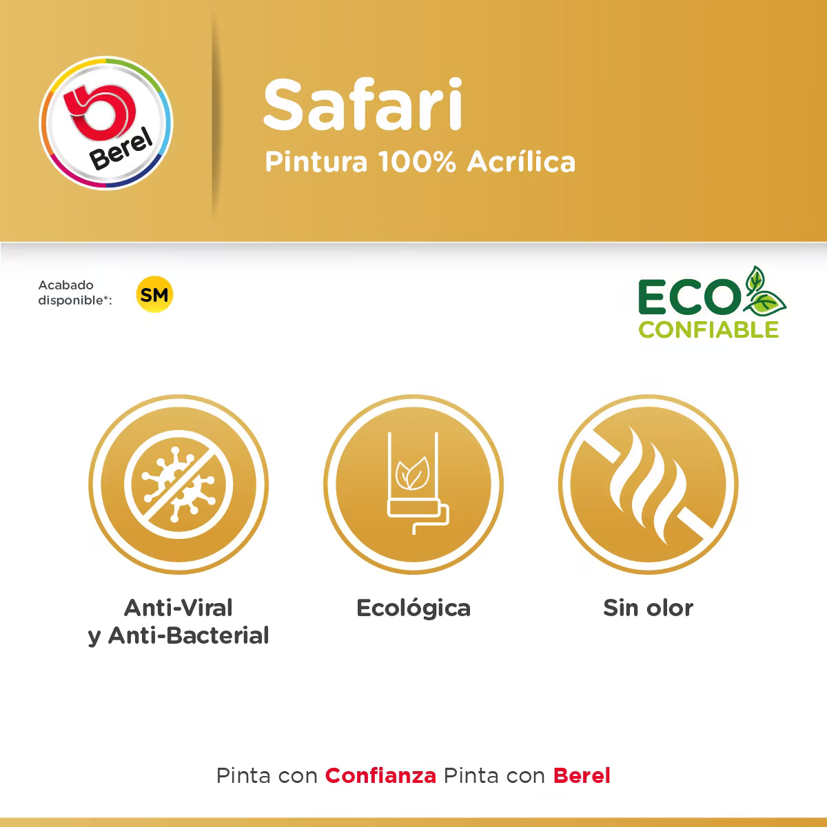 Safari - Pintura Berel 100% Acrilica  - Interiores & Exteriores