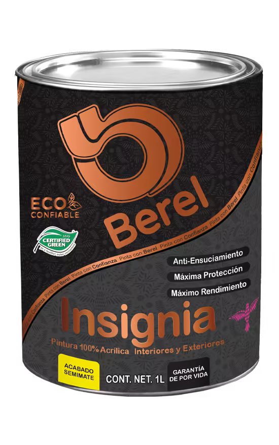 Insignia -  Pintura Berel 100% Acrilica  - Interiores & Exteriores